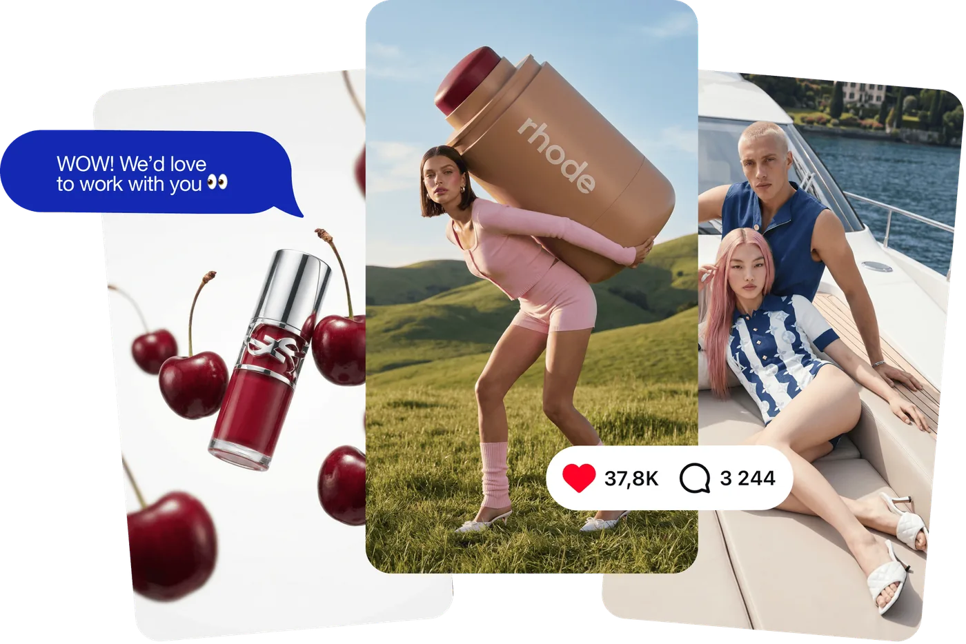 AI-generated campaign visuals for beauty and lifestyle brands